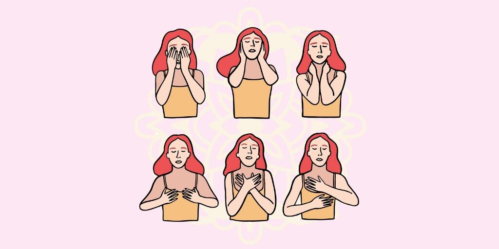 various exercises of face yoga