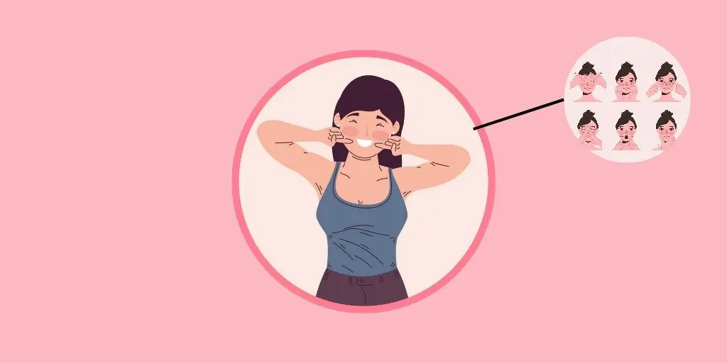 Face Yoga Exercises done by girl