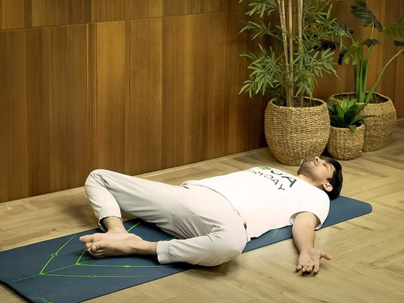 Gentle Yoga for Menopause 3 Supta Baddha Konasana yoga pose for menopause