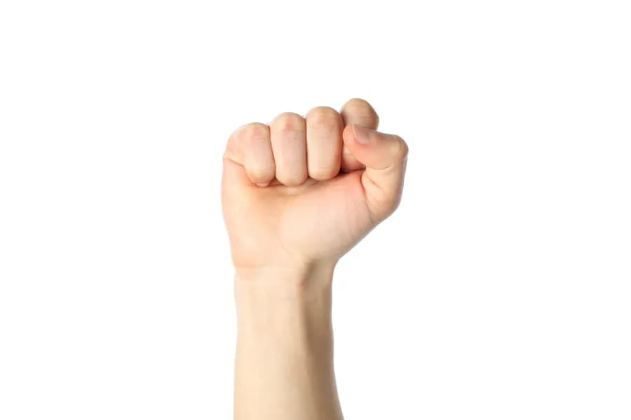Fist gesture representing Adi Mudra, the primal hand mudra