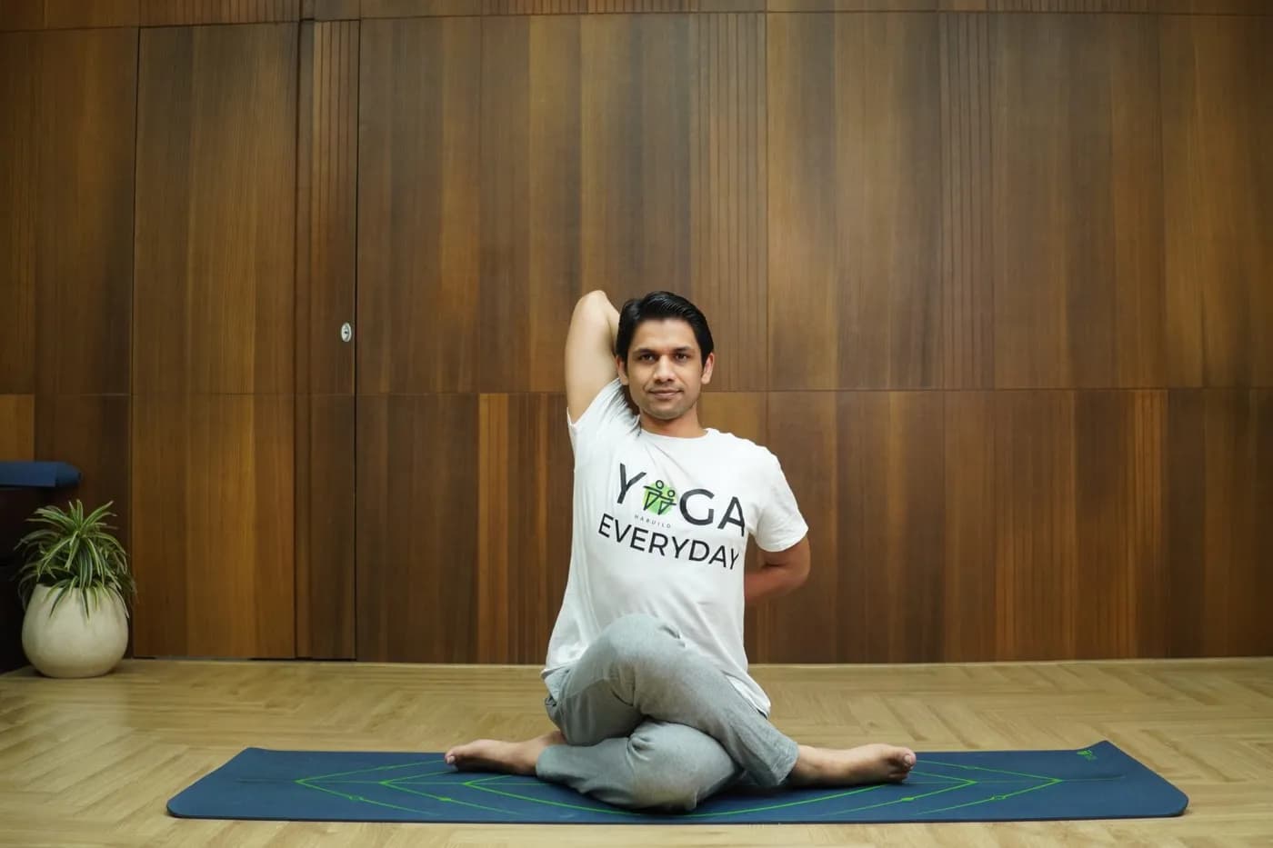 Gomukhasana (Cow Face Pose) yoga practice