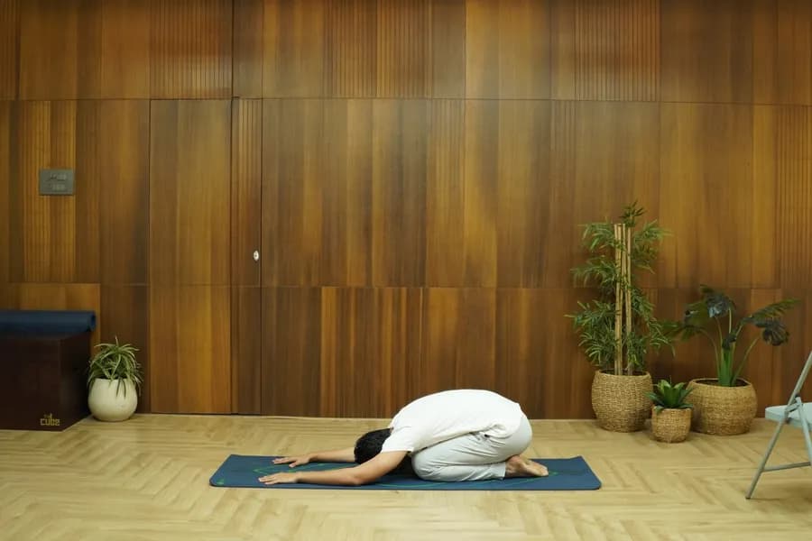 Balasana (Child's Pose) yoga practice