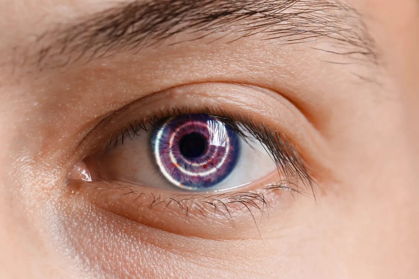 Close-up of an eye, representing exercises to strengthen eye muscles