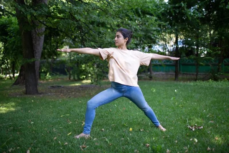 indian woman doing yoga park 2026 01 06 09 16 29 utc