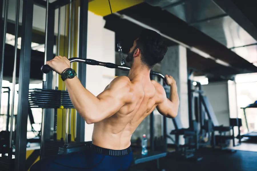 Man working out in gym