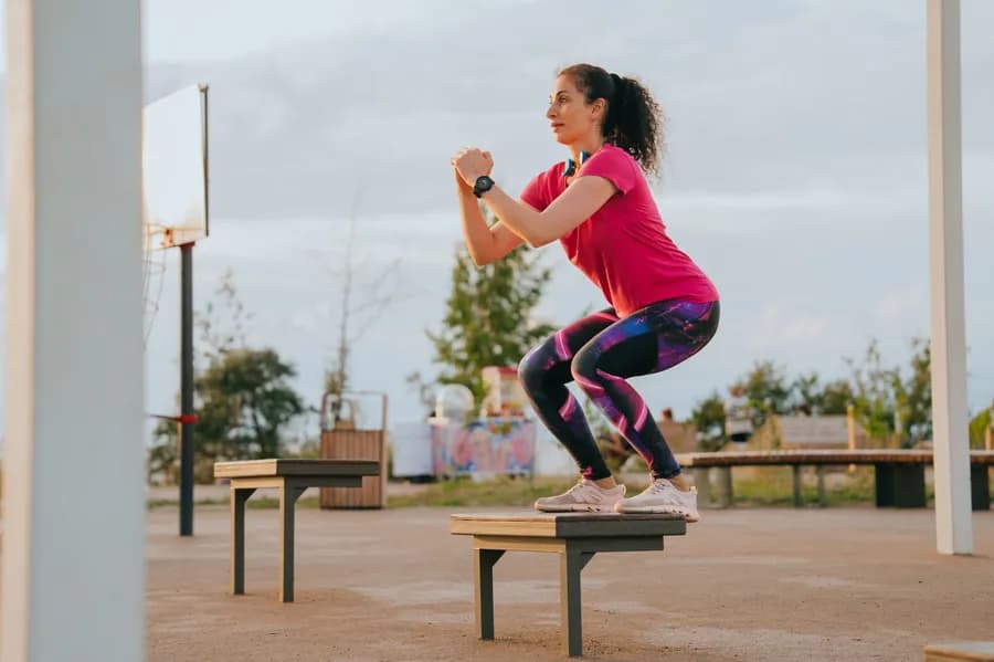 Strong female athlete preparing for competition